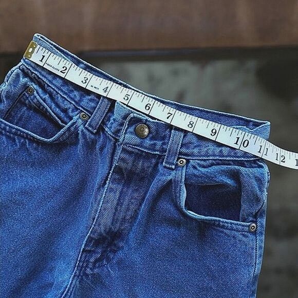 Vtg youth high-waisted tapered blue jeans - Picture 8 of 11